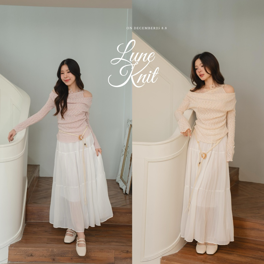 on.december25 รุ่น Lune knit มี 2 สี ครีมและชมพู