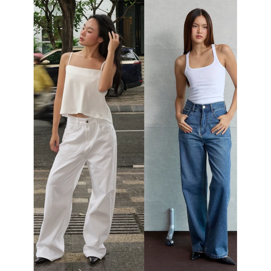 BXB - 92's Straight fit jeans with a mid-rise waist กางเกงยีนส์เอวกลางทรงขากระบอกตรง