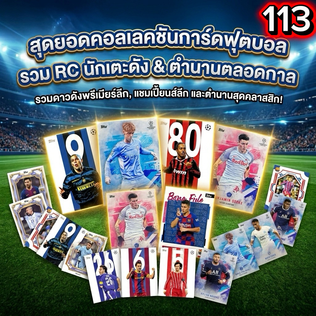 การ์ดฟุตบอล (เน้นการ์ดรุกกี้ + ตำนานยอดฮิต) ทีม MADRID ARSENAL MANCHESTER UNITED CITY BARCELONA CHELSEA ลิขสิทธิ์แท้