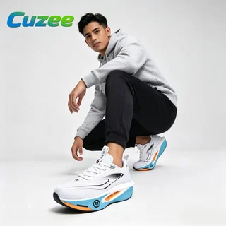 Cuzee สินค้ามาใหม่ รองเท้าผ้าใบวิ่งสำหรับผู้ชายและผู้หญิง รองเท้าเดินกลางแจ้ง กันกระแทก กันลื่น