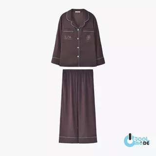 MUSLIN Timeless - Hot Fudge Silk Satin Pajamas [Basic collection]