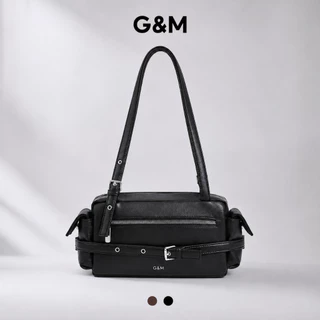 กระเป๋า G&M รุ่น สไตล์วินเทจ | กระเป๋าสะพายไหล่ หนังเทียม | ดีไซน์เข็มขัดและซิปหลายช่อง | สไตล์รีโทร