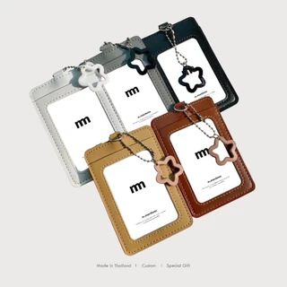 𝗟𝗘𝗔𝗧𝗛𝗘𝗥 𝗖𝗔𝗥𝗗 + 𝗦𝗧𝗔𝗥 𝗞𝗘𝗬 𝗥𝗜𝗡𝗚 กรอบบัตรแบบหนัง + พวงกุญแจ