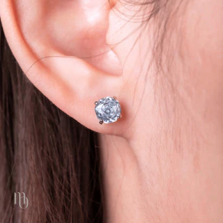 [ต่างหูเงินแท้] Mutify - นวโรสกุหลาบ 9 ชั้น Aquamarine -โชคลาภ วาสนา ก้าวหน้า สมปรารถนา ความรักสมหวัง - Free Gift Box