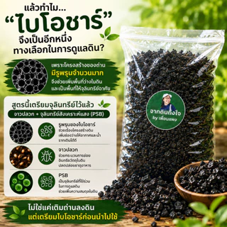 ไบโอชาร์ปรับโครงสร้างดิน พร้อมใช้ ชาร์จจุลินทรีย์จาวปลวก + จุลินทรีย์สังเคราะห์แสง (PSB) ช่วยให้ดินโปร่ง อุ้มน้ำ