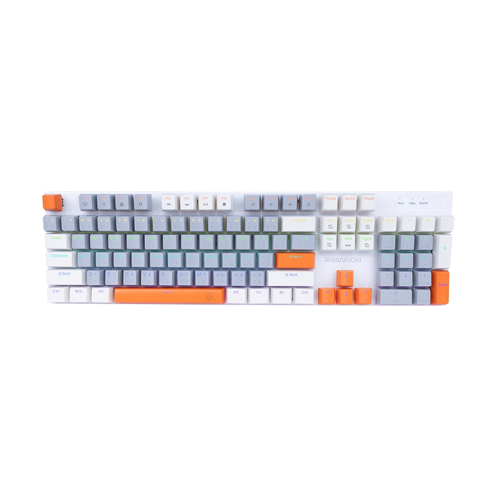 KEYBOARD NUBWO RHIANNON X62 WHITE GRAY ORANGE (BLUE SWITCH คีย์บอร์ด)