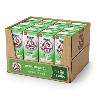 [แพ็ค12กล่อง] Bear Brand UHT นมตราหมี ยูเอชที มีหลายรสชาติให้เลือก