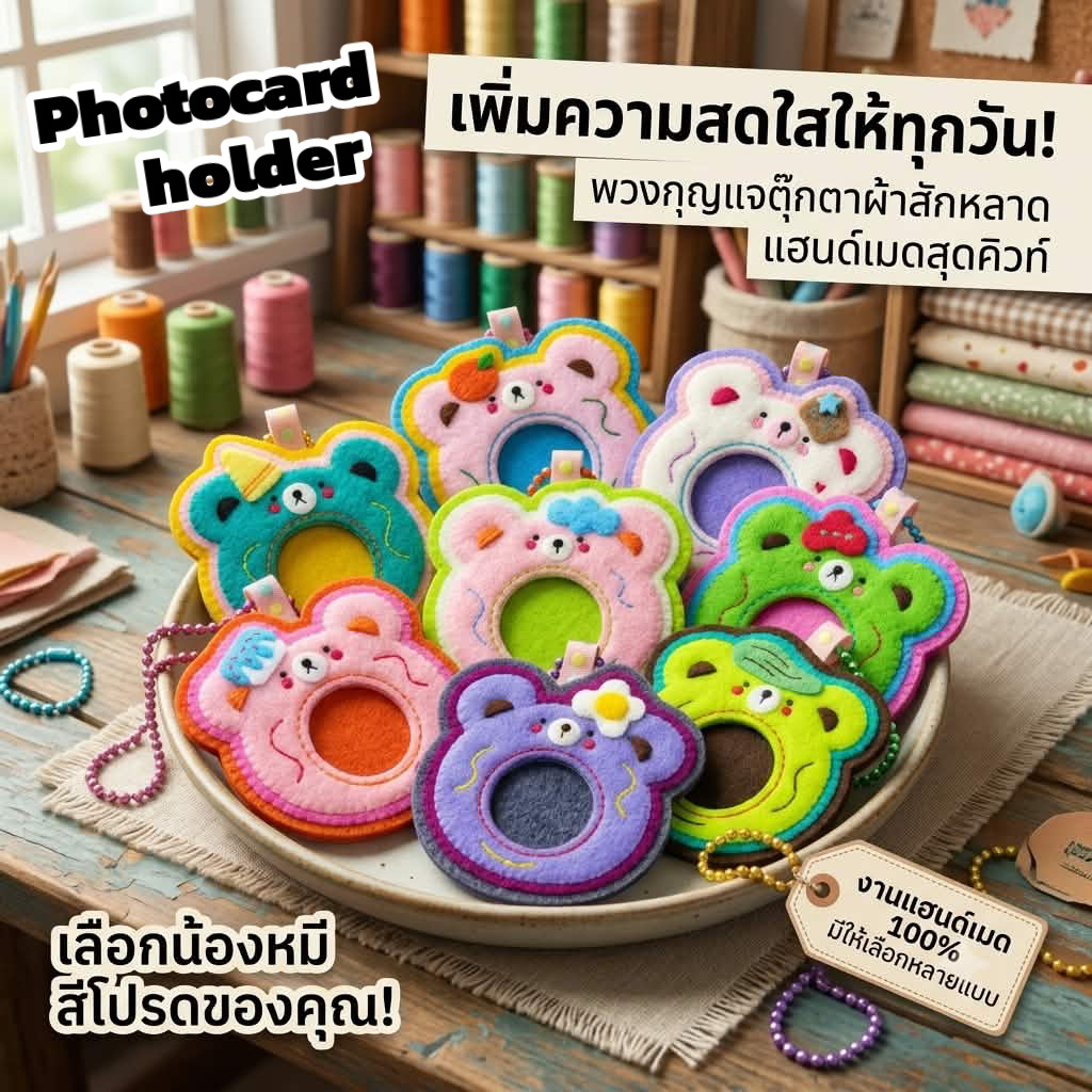 🐻Photocard holder เฟรมการ์ดงานผ้าสักหลาด งานแฮนด์เมด พร้อมส่ง