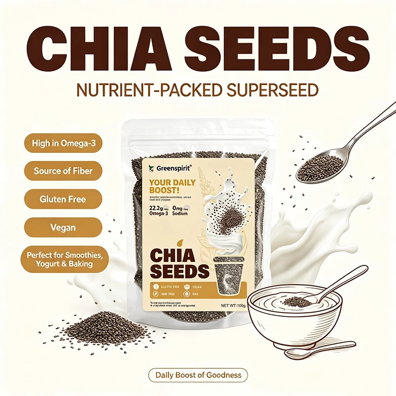 Greensprit เมล็ดเจีย ออร์แกนิค (Organic Chiaseed) ขนาด 250g อาหารทดแทนอิ่มใยสูง