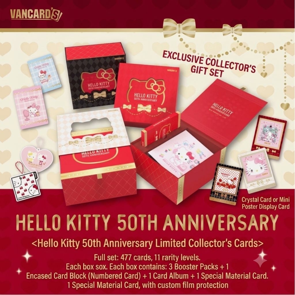 พร้อมส่ง VANCARDS Sanrio Hello Kitty Collection Card 50th Anniversary Limited Gift Box การ์ดสะสมคิตต