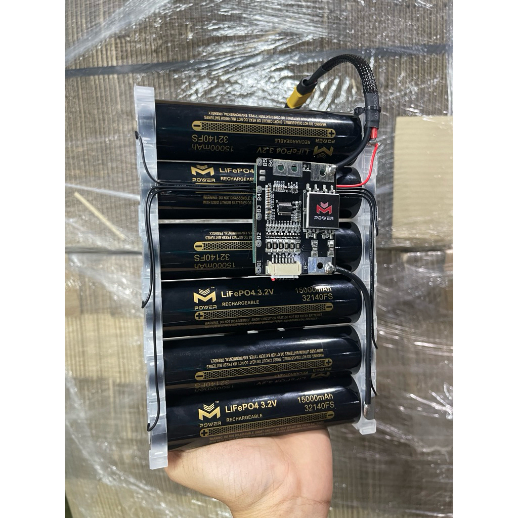 แบตเตอรี่ 6s 21V 15A Bms20a 32140 mpower พร้อมใช้งาน ทรงเรียงยาว