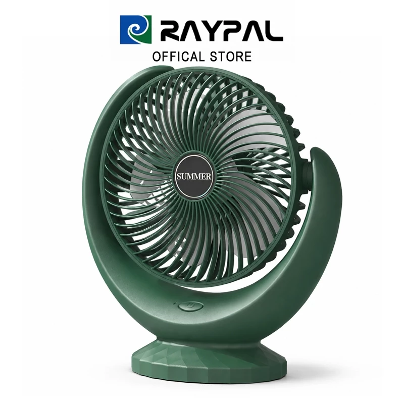 RAYPAL พัดลมตั้งโต๊ะไร้สาย พัดลมพกพา แบตเตอรี่ 6000mAh ลมแรง 3 เท่า ปรับแรงลมได้ ชาร์จ USB พัดลมมินิ