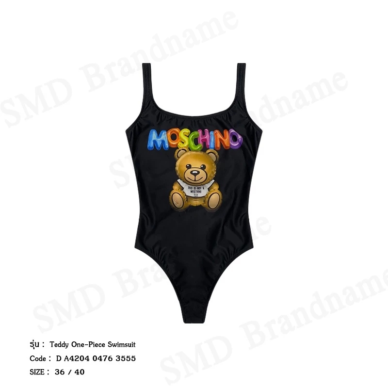Moschino ชุดว่ายน้ำผู้หญิง รุ่น Teddy One-piece Swimsuit Code: D A4204 0476 3555