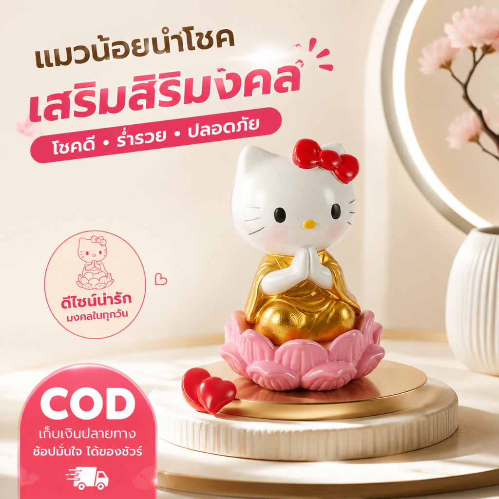 น่ารัก เคที แมวโลตัสที่นั่งสร้างสรรค์เดสก์ท็อปตกแต่งของขวัญมูลค่าสูงตกแต่ง