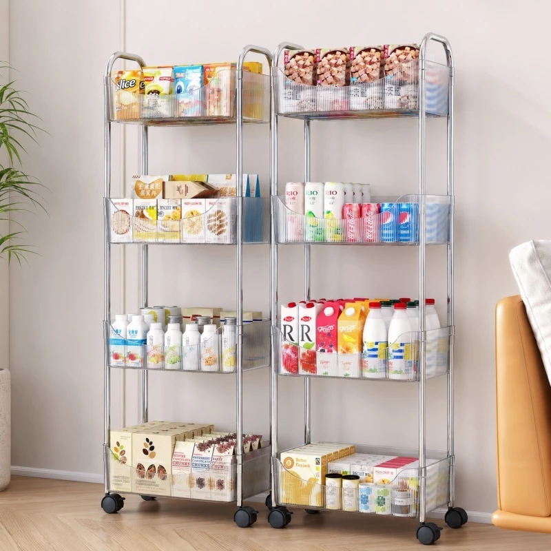 NeatBox ชั้นวางของ ชั้นวางโปร่งใส รถเข็นของ รถเข็นเก็บของ พร้อมล้อเลื่อน+ที่จับ สวยงามและทนทาน