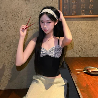 Lana Top สายเดี่ยวแต่งลูกไม้ | abby muse