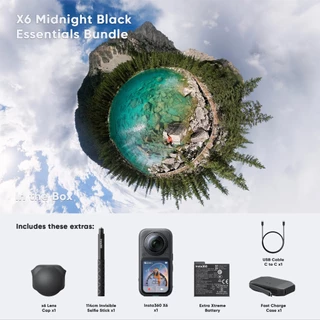 INSTA360 X6 กล้องแอคชั่น ถ่ายวิดีโอ 8K กันน้ำลึก 20m Sensor 1/1.1นิ้ว ถ่ายรูป 120mp USB-C กล้อง 360 Action Camera