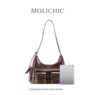 MOLICHIC Hobo Bag กระเป๋าสะพายข้างสไตล์วินเทจ Y2K กระเป๋าผู้หญิงช่องเยอะ จุของได้เยอะ ทรงสวย ทันสมัย
