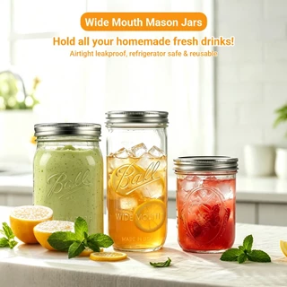 หนา Mason Jar ขวดแก้ว Airtight Clear Jars จบ,รักรักน่ารักแก้ว, แก้วเกาหลี, ขวดปิดจำเป็น, ขวดชาไข่มุก