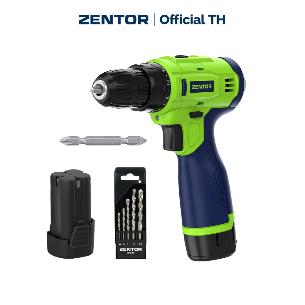 Zentor สว่านไฟฟ้า สว่านไร้สาย ไขควงไฟฟ้า ขันสกรูว ปรับได้ 18 ระดับ มาพร้อมแบต Cordless Electric Drill
