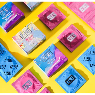 🌈ถุงยางอนามัย Aibu กลิ่นวนิลลา🌈 ไม่ระบุชื่อสินค้าหน้ากล่อง 🔥🔥