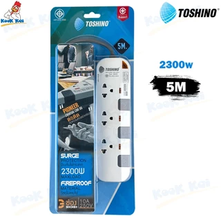 TOSHINO กันไฟกระชาก รางปลั๊กไฟ รุ่น P Pioneer 2300W 2 / 3 / 4 / 5 / 6ช่อง มี 2USB 2.1A บางรุ่น ยาว 3 / 5 / 10เมตร