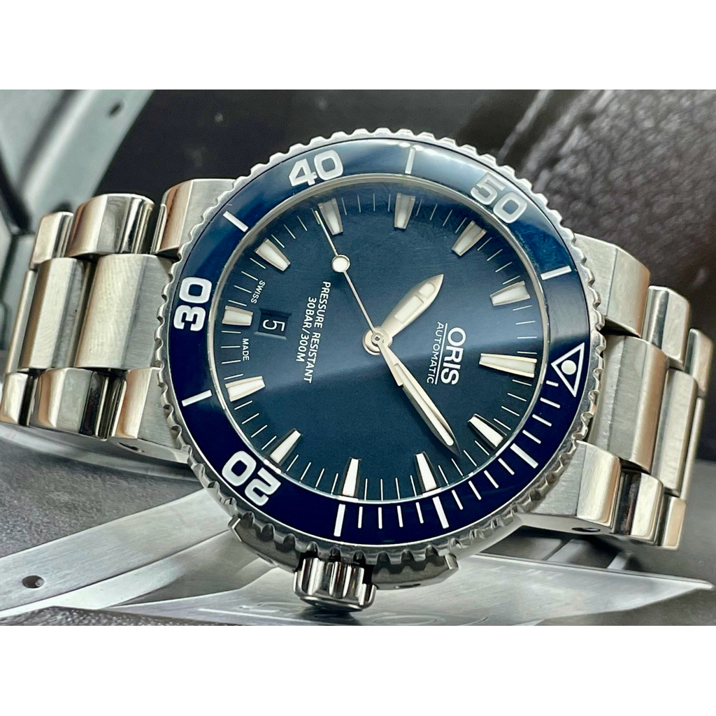 Oris Aquis Date 7653 Automatic Diver 300 m Ceramic Bezel นาฬิกามือสอง ของแท้100%