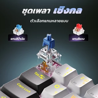 【สินค้าจุด】ZIFRIEND KA646 คีย์บอร์ดเกมมิ่งเชิงกลแบบมีสาย ขนาด 60% แบบเปลี่ยนสวิตช์ได้ ไฟสีรุ้ง พิมพ์ภาษาไทย