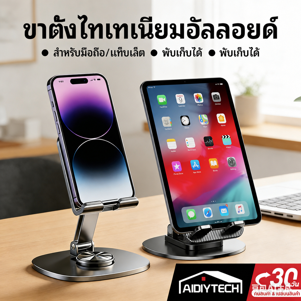 ขาตั้งโทรศัพท์ อเนกประสงค์ สำหรับมือถือและแท็บเล็ต แข็งแรง ทนทาน หมุนได้ 360 องศา พับเก็บง่าย ฐานหนัก ไม่ล้ม ราคาถูก