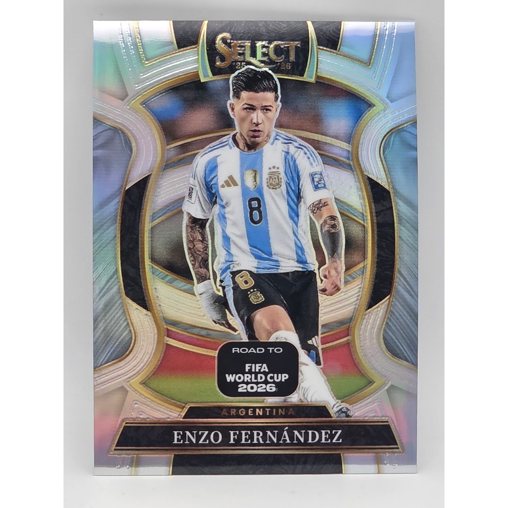 Enzo Fernandez Argentina การ์ดฟุตบอล (Panini Prizm) ของแท้100% ภาพถ่ายจากสินค้าจริง