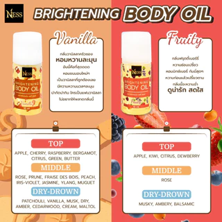 Ness (ขนาดมินิ) ออยล์บำรุงผิวกระจ่างใส เซตมินิผิวฉ่ำ 10กลิ่นขายดี 10ml