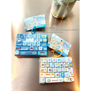 พร้อมส่ง พวงกุญแจคีย์แคป 26 ปุ่ม (Keycap Keyboard Keychain)