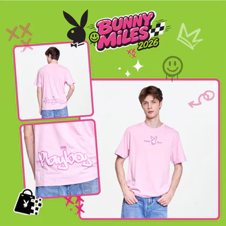 PLAYBOY 08PB เสื้อยืด เสื้อผ้าผู้ชาย/เสื้อ/เสื้อยืดสีชมพู รุ่น P1MT265TB126PK