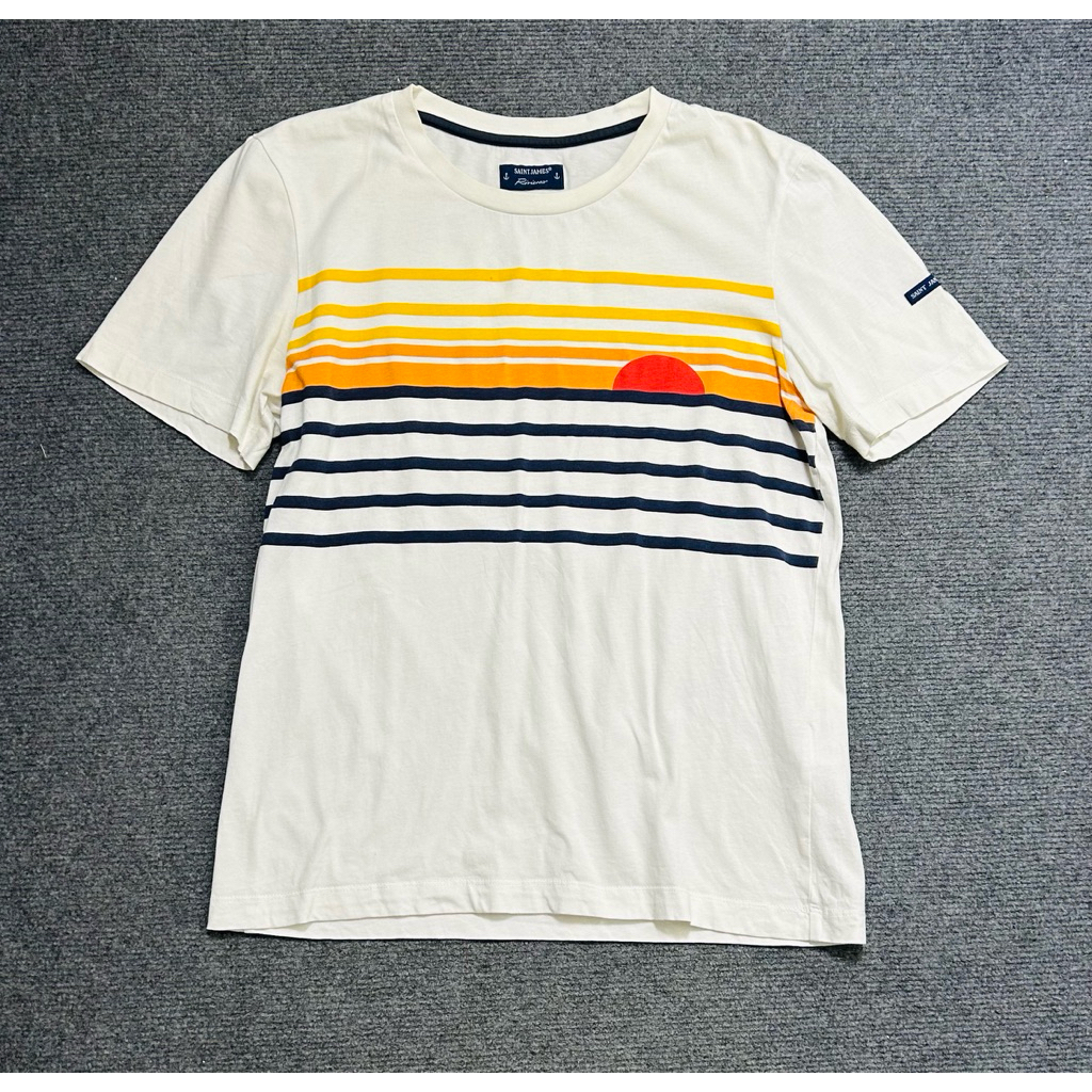 cotton print t shirt made in france(used)