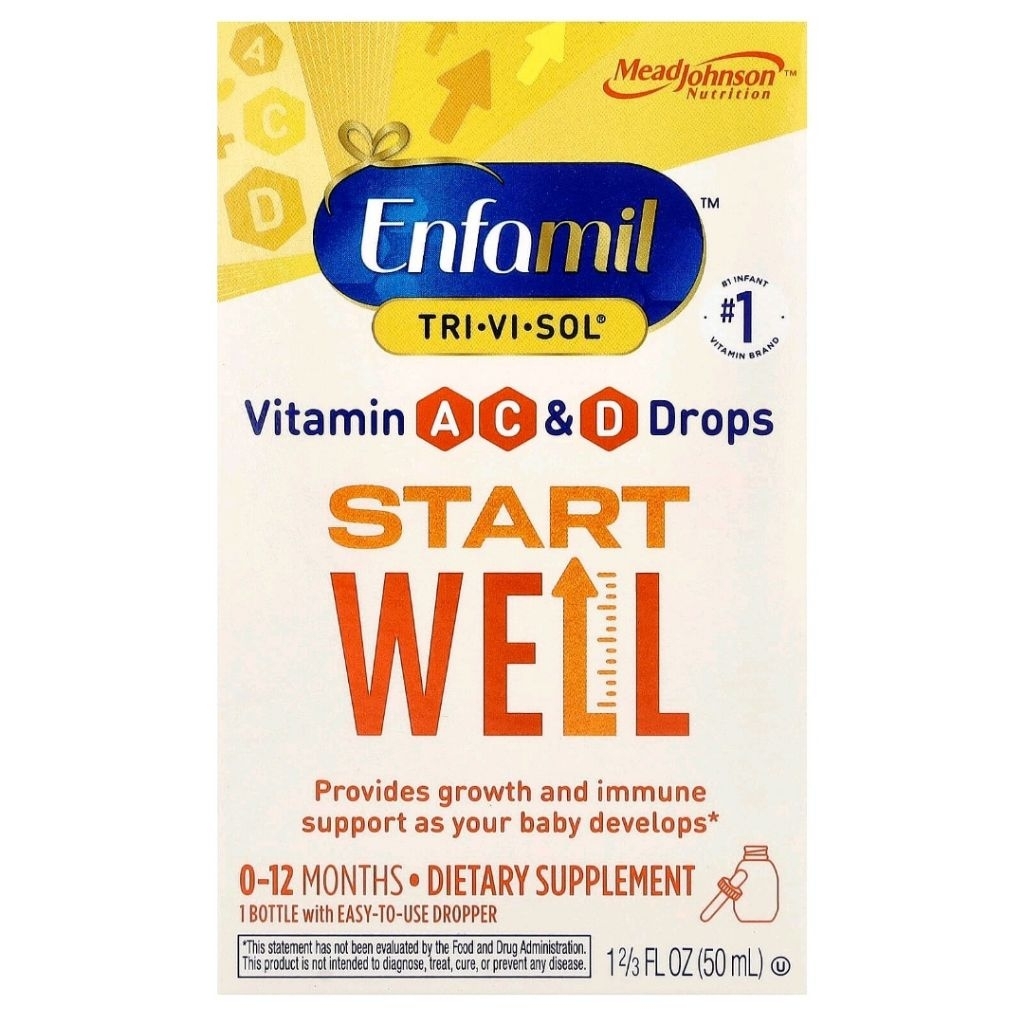 Enfamil, Tri-Vi-Soll, Vitamin A, C & D Drops, 0-1 Months, Fruit, 12/3 fl oz (50 ml)