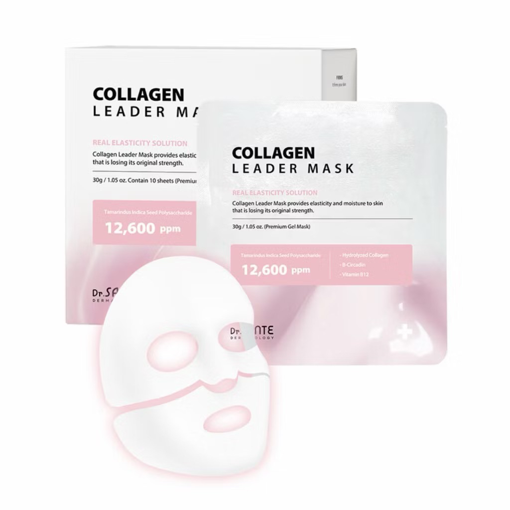 Dr.SANTE Collagen Leader Mask มาส์กหน้าแบบพรีเมียมไฮโดรเจล เน้นฟื้นฟูผิวเร่งด่วนผิวขาดความยืดหยุ่นเพ