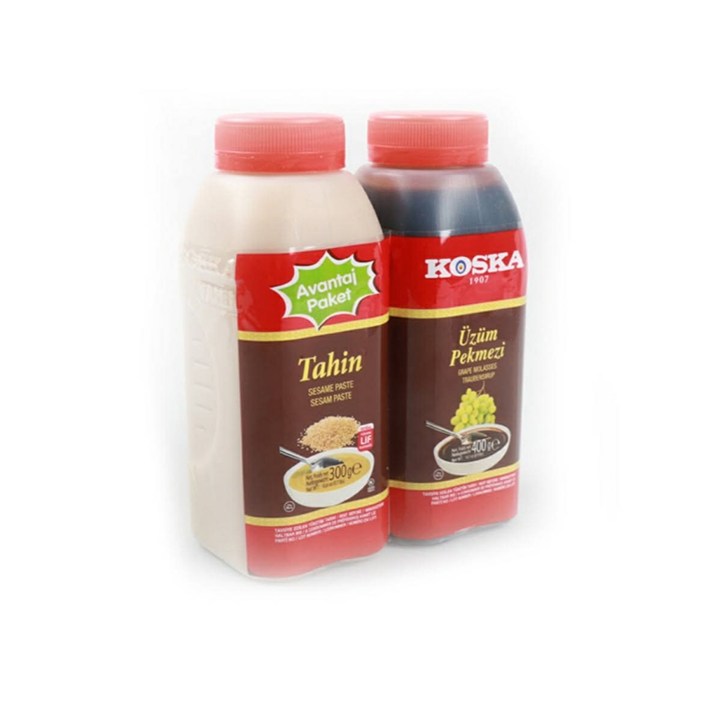 Koska Tahini 300g & Grape Molasses 400g Set | Turkish Sesame Paste & Üzüm Pekmezi