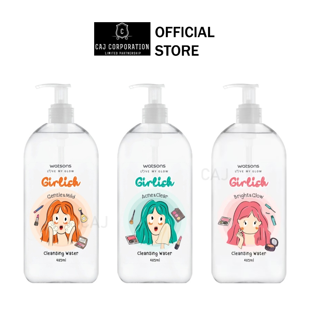 WATSONS Girlish Cleansing Water 485ml. วัตสัน เกิร์ลลิช ไมเซล่า คลีนซิ่ง วอเตอร์ 485มล.