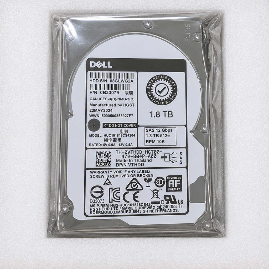 Dell SAS 1.8TB 2.5" 12Gbps 10K Enterprise HDD ฮาร์ดดิส ของใหม่ Harddisk 2.5" Hot-plug Drive <2TB