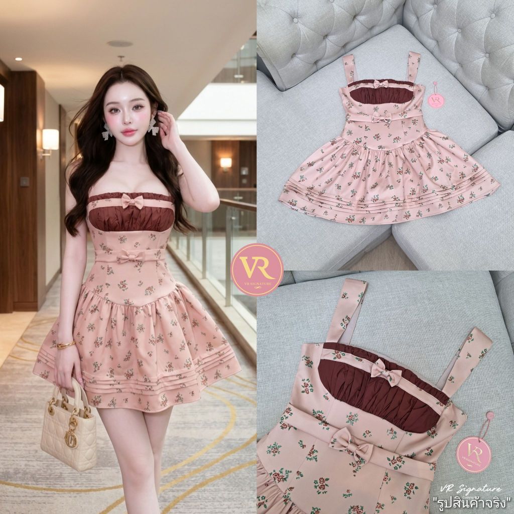 VR Signature​  Dress พิมพ์ลายดอกไม้