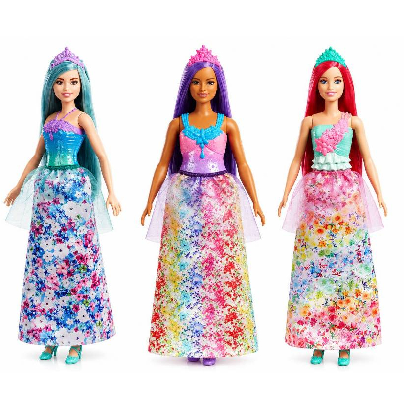 Barbie Dreamtopia  Doll Princess, Dark Pink Hair, Floral Dress by Mattle Asst.HGR15