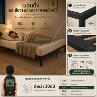 CT เตียงเหล็ก 3.5/4/5/6ฟุต ท่อเหล็กหนา ติดตั้งง่าย เหมาะสำหรับอพาร์ทเมนต์ รับน้ำหนักได้ 800KG
