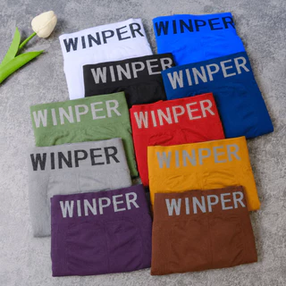 WINPER W6 กางเกงในชายขาสั้นสีพื้น กางเกงในชายผ้านิ่ม ยืดหยุ่นสูง ใส่สบาย ไม่ย้วย เอว 24–48 นิ้ว มี 10 สี แพ็ค6-14ตัว