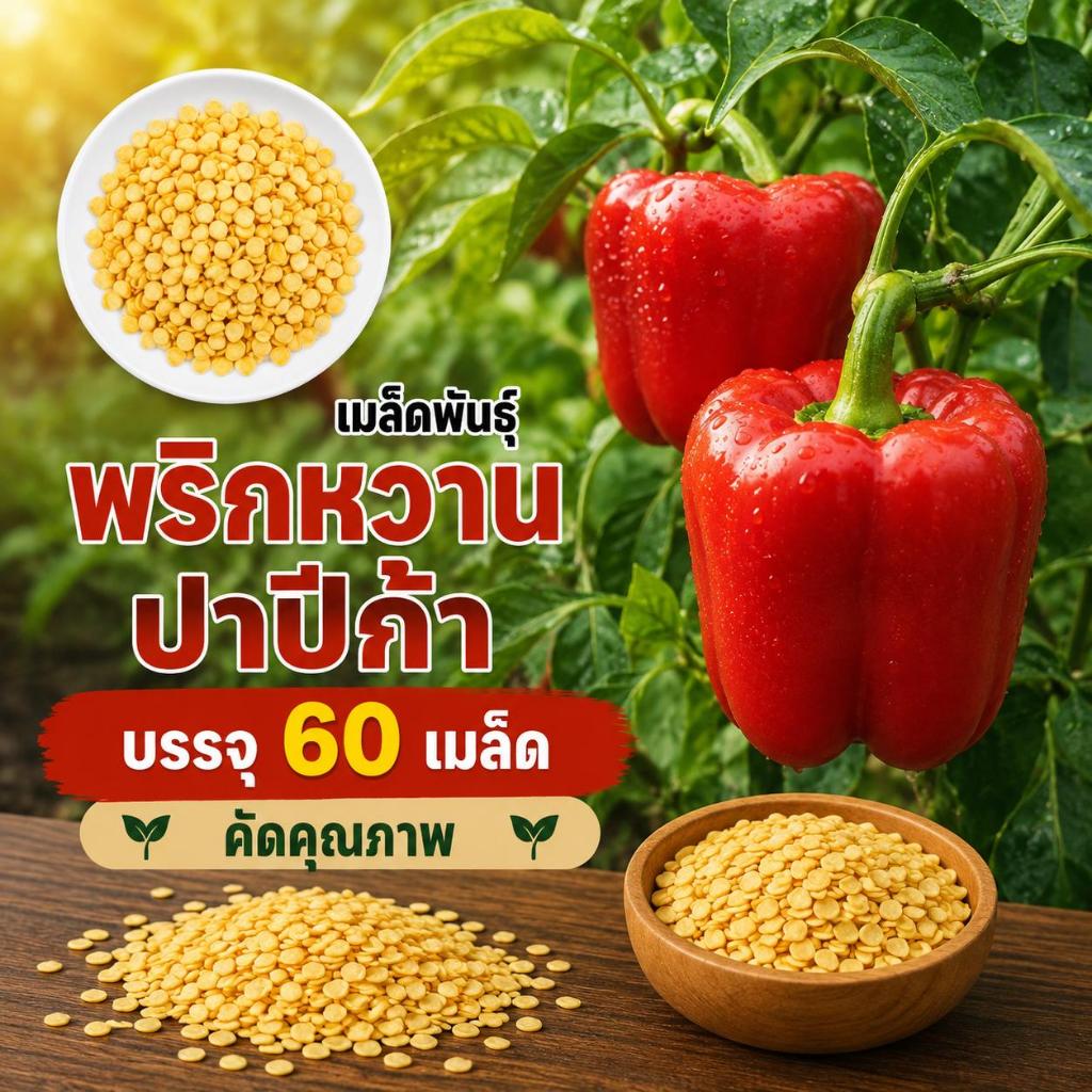 เมล็ดพันธุ์พริกหวานาปีก้า ซองละ 60 เมล็ด