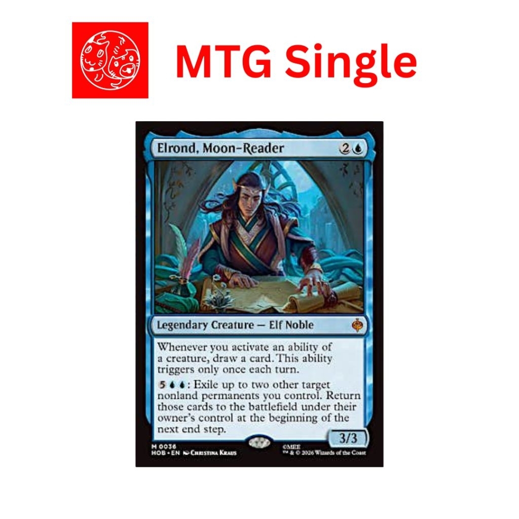 [MTG] The Hobbit: Elrond, Moon-Reader [Mythic] [Single] [HOB] #0036 ภาษาอังกฤษ