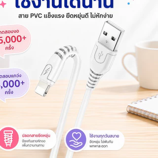 รุ่นขายดีขายมาแล้วเป็นหมื่นๆชิ้น!!W01 สายชาร์จโทรศัพท์มือถือ ชาร์จเร็ว6A ยาว1M สายทำจากวัสดุPVCทนทานต่อการดัดงอ