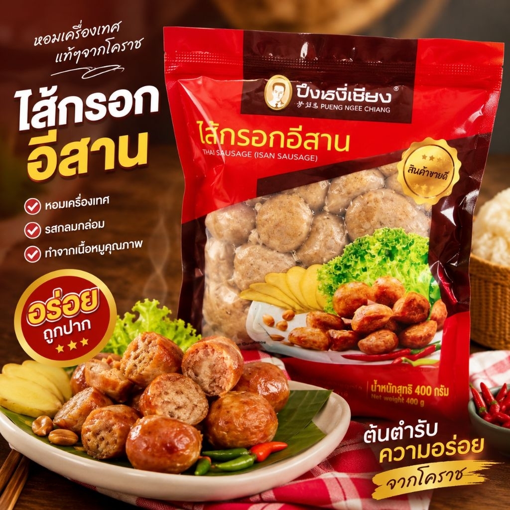 ไส้กรอกหมู ปึงหงี่เชียง 400 กรัม