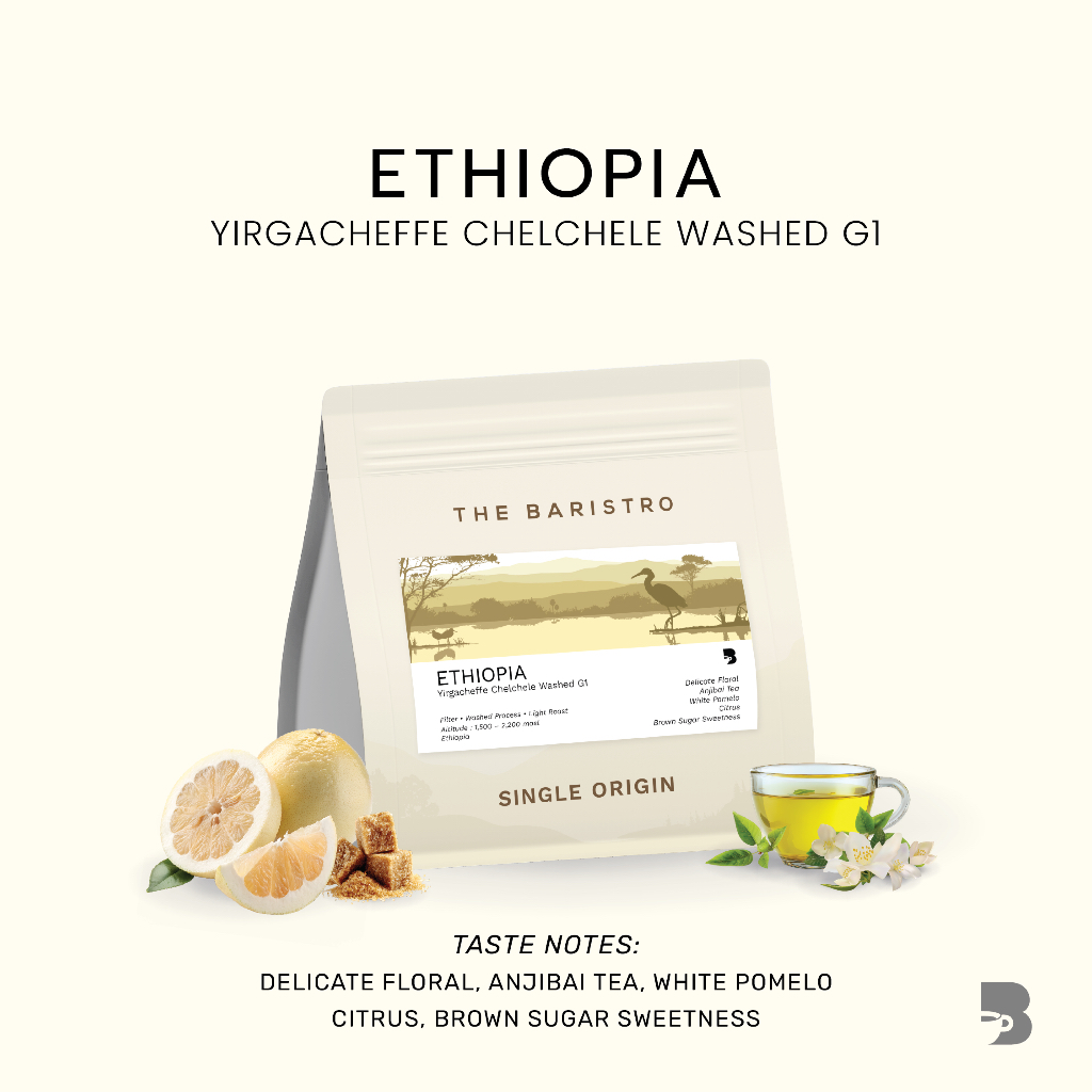 เมล็ดกาแฟ คั่วอ่อน - Ethiopia Yirgacheffe Chelchele Washed G1