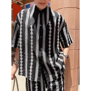 Tropical linen set (เซทลินินปกแหลม) เซทขายาว set oversize setผู้หญิง