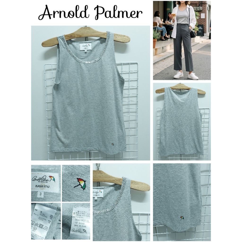 5930. A R N 0 L D_ P A L M E R เสื้อยืดแขนกุดญี่ปุ่นมือสอง